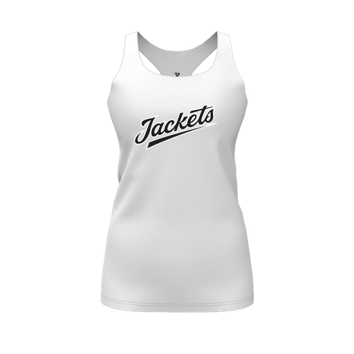 [CUS-DFW-RCBK-PER-WHT-FYS-LOGO1] Racerback Tank Top (Female Youth S, White, Logo 1)