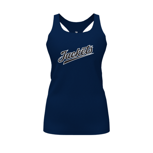 [CUS-DFW-RCBK-PER-NVY-FYS-LOGO1] Racerback Tank Top (Female Youth S, Navy, Logo 1)