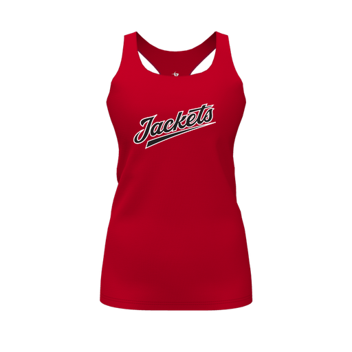 [CUS-DFW-RCBK-PER-RED-FYS-LOGO1] Racerback Tank Top (Female Youth S, Red, Logo 1)