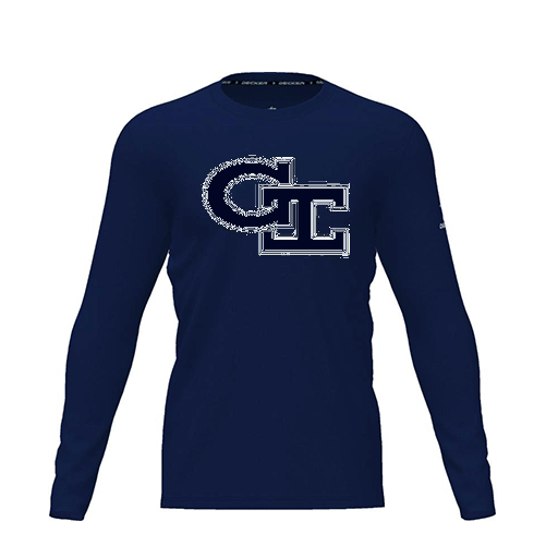 [CUS-DRIF-TEES-PER-CNK-LSL-NVY-YXS-LOGO3] Dri Fit Performance T-Shirt (Youth XS, Navy, Logo 3, Long Sleeve)