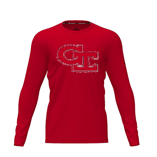 [CUS-DRIF-TEES-PER-CNK-LSL-RED-YXS-LOGO3] Dri Fit Performance T-Shirt (Youth XS, Red, Logo 3, Long Sleeve)