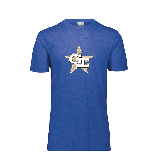 [FTSCUBRY-YS-LOGO2] Decker Youth Tri-Blend T-Shirt - Short Sleeve (Youth S, Royal, Logo 2)