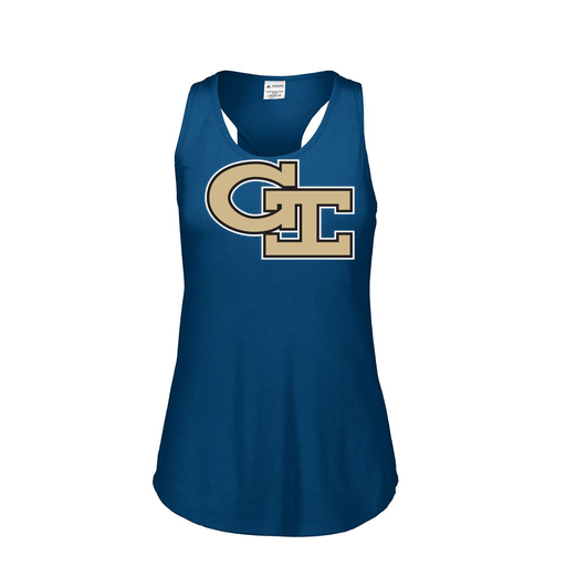 [3078.U22.S-LOGO3] Ladies Tri Blend Tank Top (Female Adult S, Navy, Logo 3)