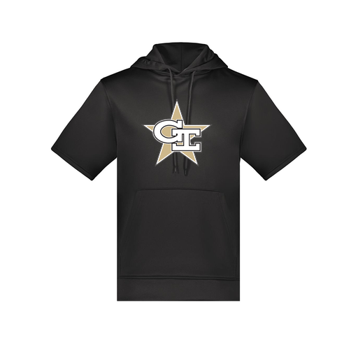 [6871.080.S-LOGO2] Men's Dri Fit Short Sleeve Hoodie (Adult S, Black, Logo 2)