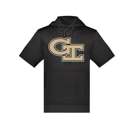 [6871.080.S-LOGO3] Men's Dri Fit Short Sleeve Hoodie (Adult S, Black, Logo 3)