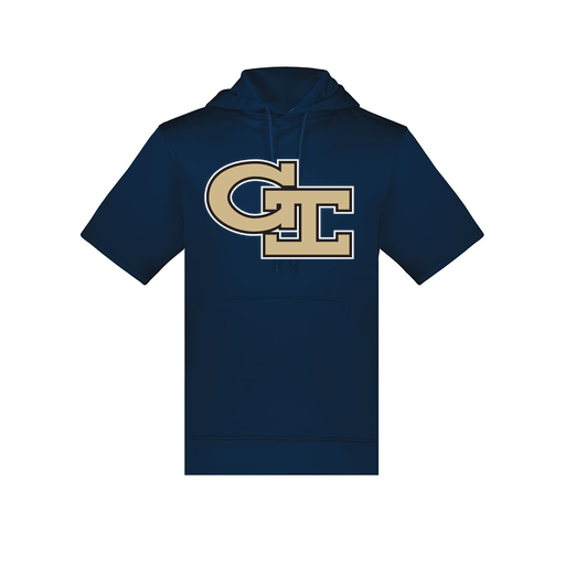 [6871.065.S-LOGO3] Men's Dri Fit Short Sleeve Hoodie (Adult S, Navy, Logo 3)
