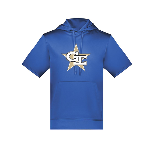 [6871.060.S-LOGO2] Men's Dri Fit Short Sleeve Hoodie (Adult S, Royal, Logo 2)