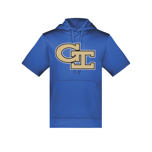 [6871.060.S-LOGO3] Men's Dri Fit Short Sleeve Hoodie (Adult S, Royal, Logo 3)