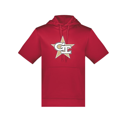 [6871.083.S-LOGO2] Men's Dri Fit Short Sleeve Hoodie (Adult S, Red, Logo 2)