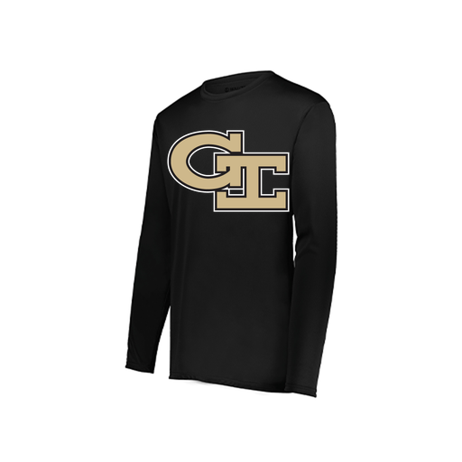 [222822.080.XS-LOGO3] Men's LS Smooth Sport Shirt (Adult XS, Black, Logo 3)