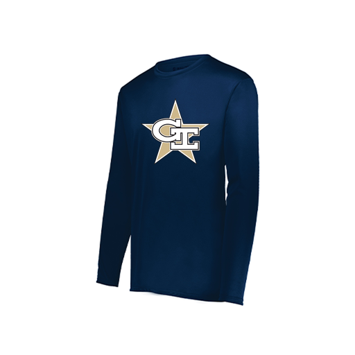 [222822.065.XS-LOGO2] Men's LS Smooth Sport Shirt (Adult XS, Navy, Logo 2)