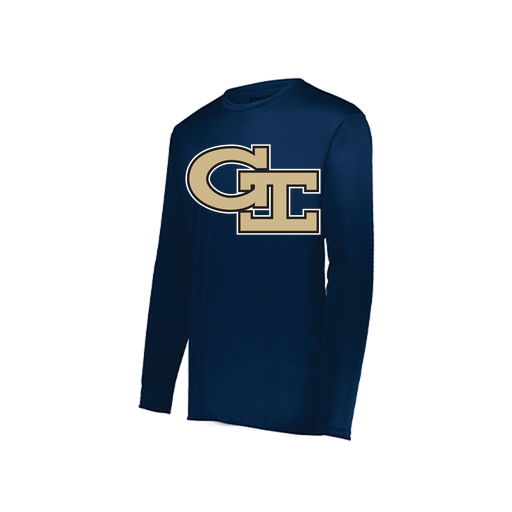 [222822.065.XS-LOGO3] Men's LS Smooth Sport Shirt (Adult XS, Navy, Logo 3)