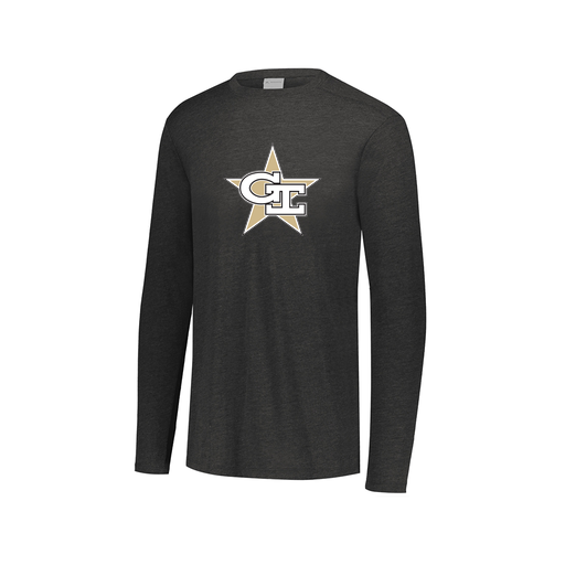 [FTLCUBBK-AXS-LOGO2] Decker Men's Tri-Blend T-Shirt - Long Sleeve (Adult XS, Black, Logo 2)