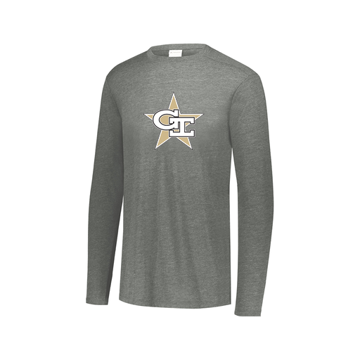 [FTLCUBGY-AXS-LOGO2] Decker Men's Tri-Blend T-Shirt - Long Sleeve (Adult XS, Gray, Logo 2)