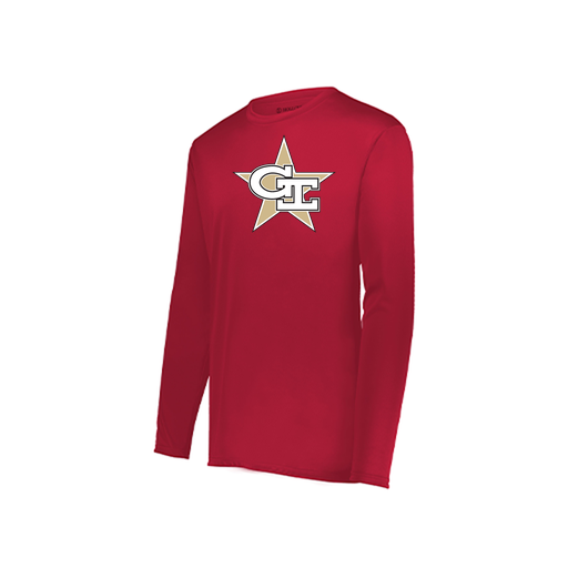 [222823.083.S-LOGO2] Youth LS Smooth Sport Shirt (Youth S, Red, Logo 2)