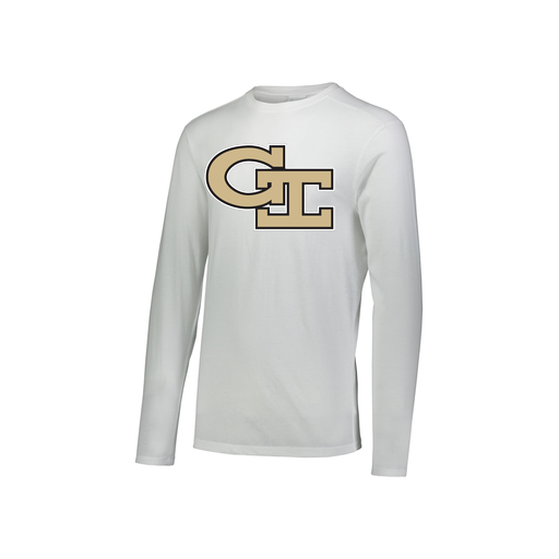 [3076.005.S-LOGO3] Youth LS Ultra-blend T-Shirt (Youth S, White, Logo 3)