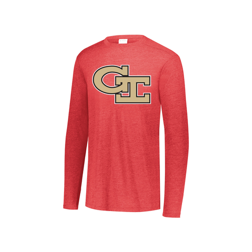 [3076.V96.S-LOGO3] Youth LS Ultra-blend T-Shirt (Youth S, Red, Logo 3)