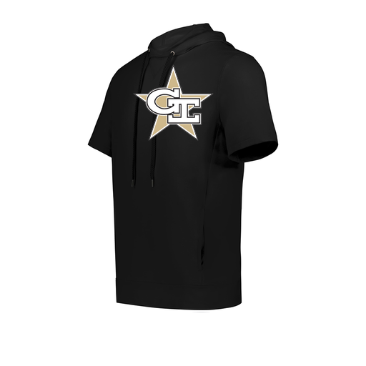 [222605.080.S-LOGO2] YOUTH VENTURA SOFT KNIT SHORT SLEEVE HOODIE (Youth S, Black, Logo 2)