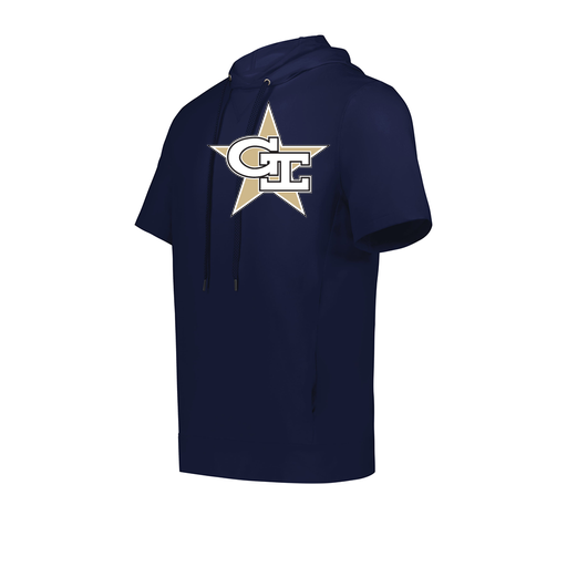 [222605.065.S-LOGO2] YOUTH VENTURA SOFT KNIT SHORT SLEEVE HOODIE (Youth S, Navy, Logo 2)