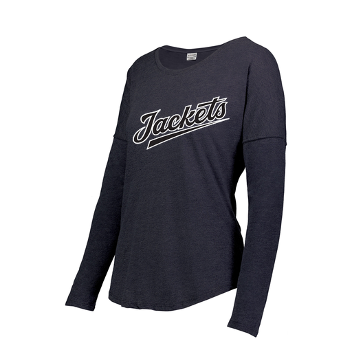 [FTLCUBNV-FAXS-LOGO1] Decker Women's Tri-Blend T-Shirt - Long Sleeve (Female Adult XS, Navy, Logo 1)