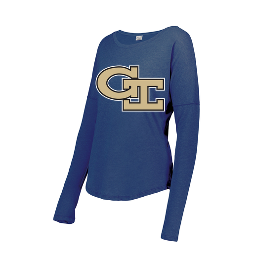 [3077.U55.XS-LOGO3] Ladies LS Ultra-blend T-Shirt (Female Adult XS, Royal, Logo 3)